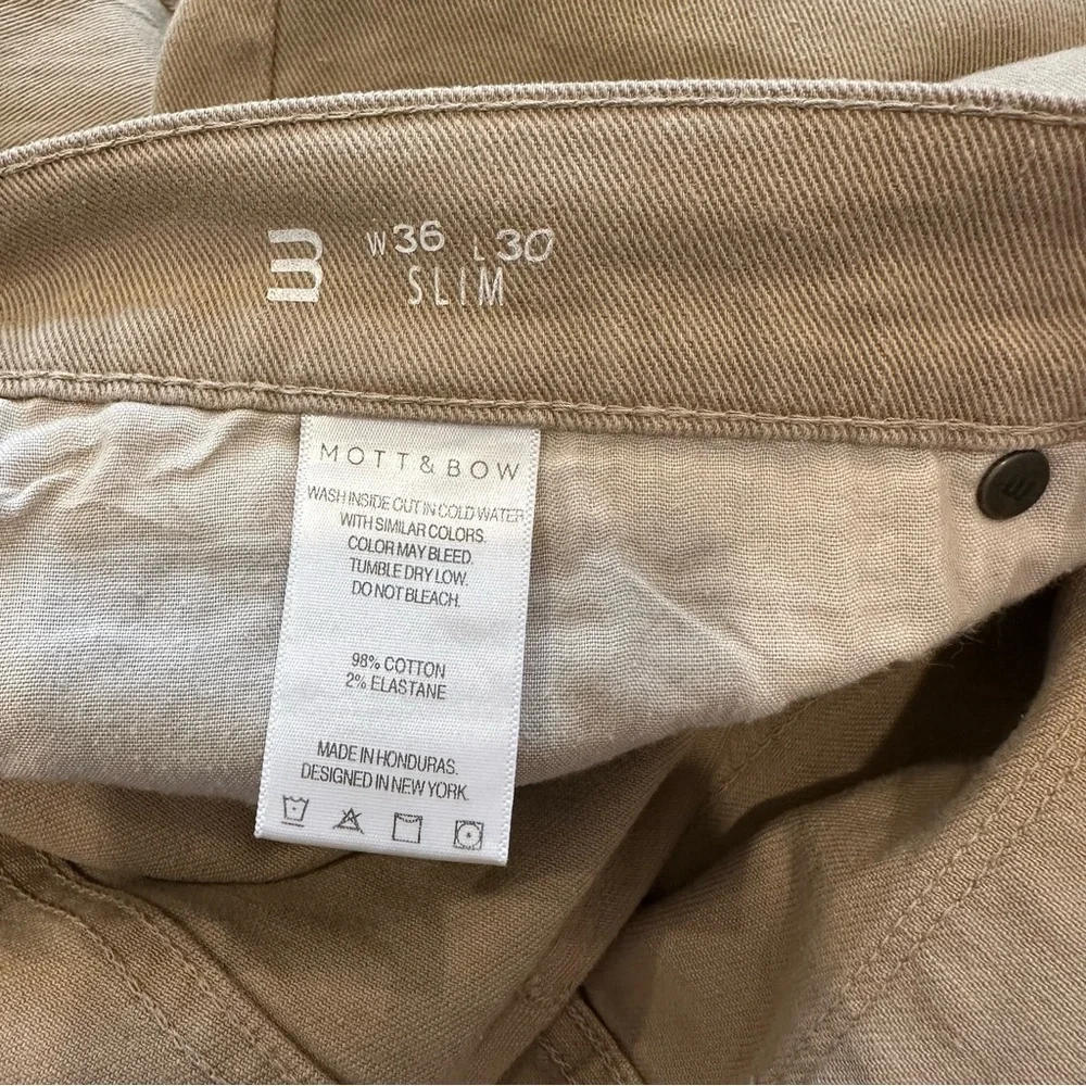 Mott & Bow Men’s Jeans Mercer Khaki Pants Twill Stretch Denim Business Size 36
